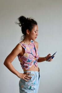 GirlsBF Split Top Batik