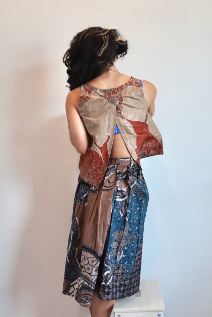 Pocahontas batik top with an open back